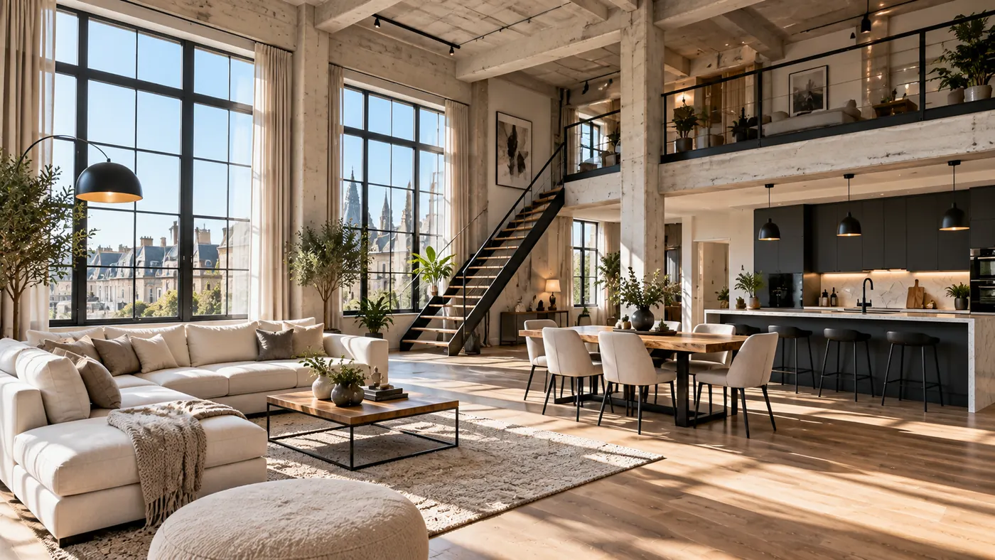 Grand loft lumineux après rénovation