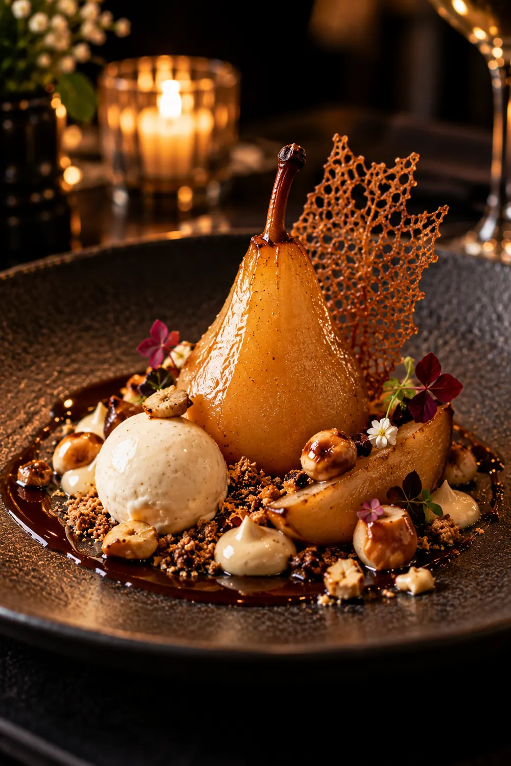Dessert délicat aux fruits